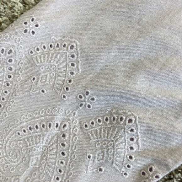 J. Jill Eyelet Trim 3/4 Bell Sleeve Square Neck Top Blouse Pale Lilac Sz XL NWT - Picture 14 of 14